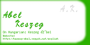 abel keszeg business card